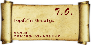 Topán Orsolya névjegykártya